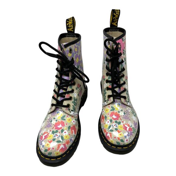 Dr. Martens Floral Print Combat Boots Size 7 - Picture 3 of 12